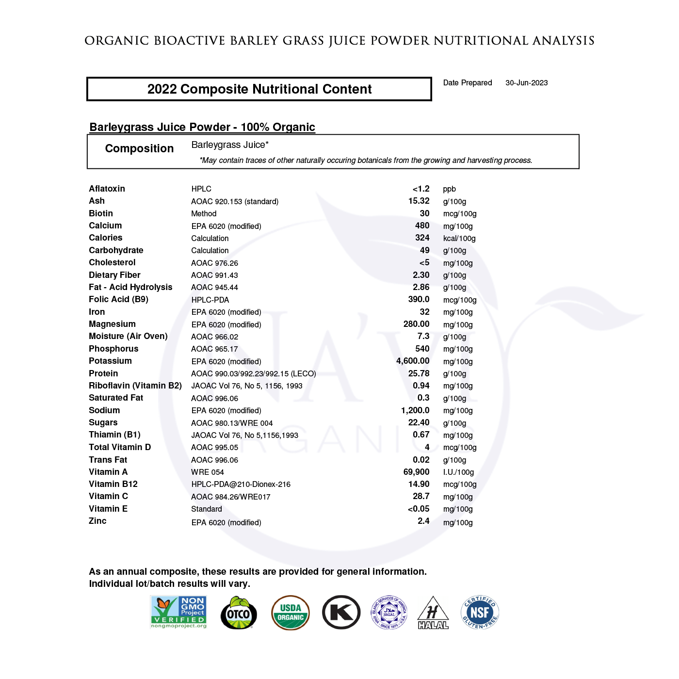 Organic Raw Barley Grass JUICE Powder - Na'vi Organics