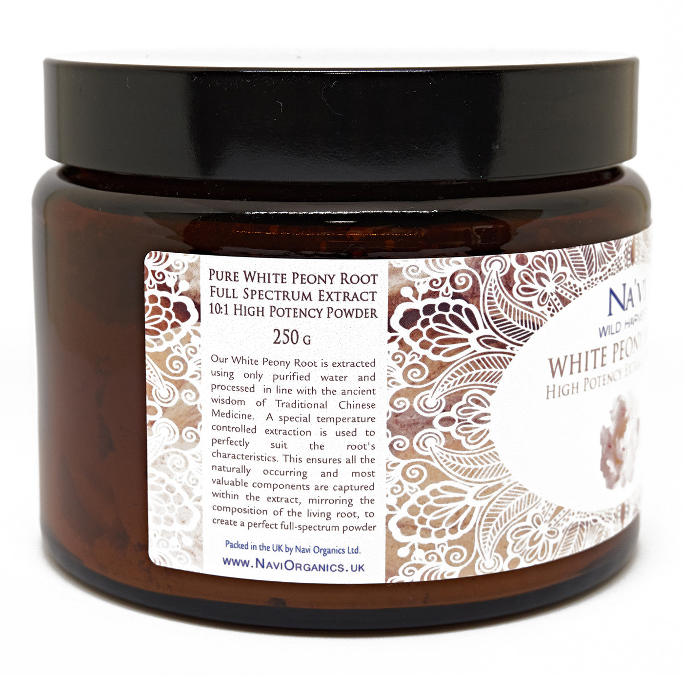 Full Spectrum White Peony Root Extract Powder - Superior Quality - Na'vi Organics Ltd