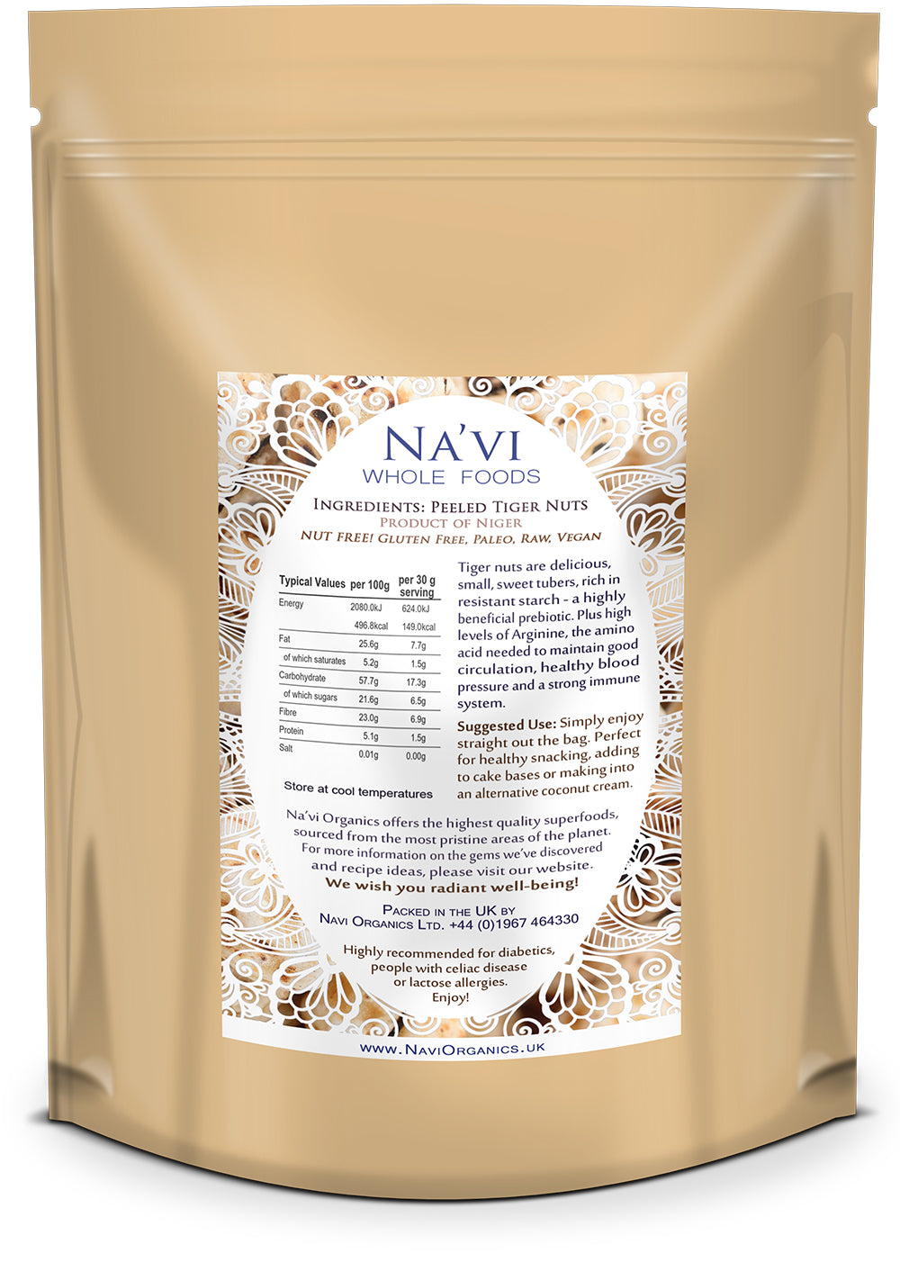 Premium Peeled Tiger Nuts - Na'vi Organics Ltd