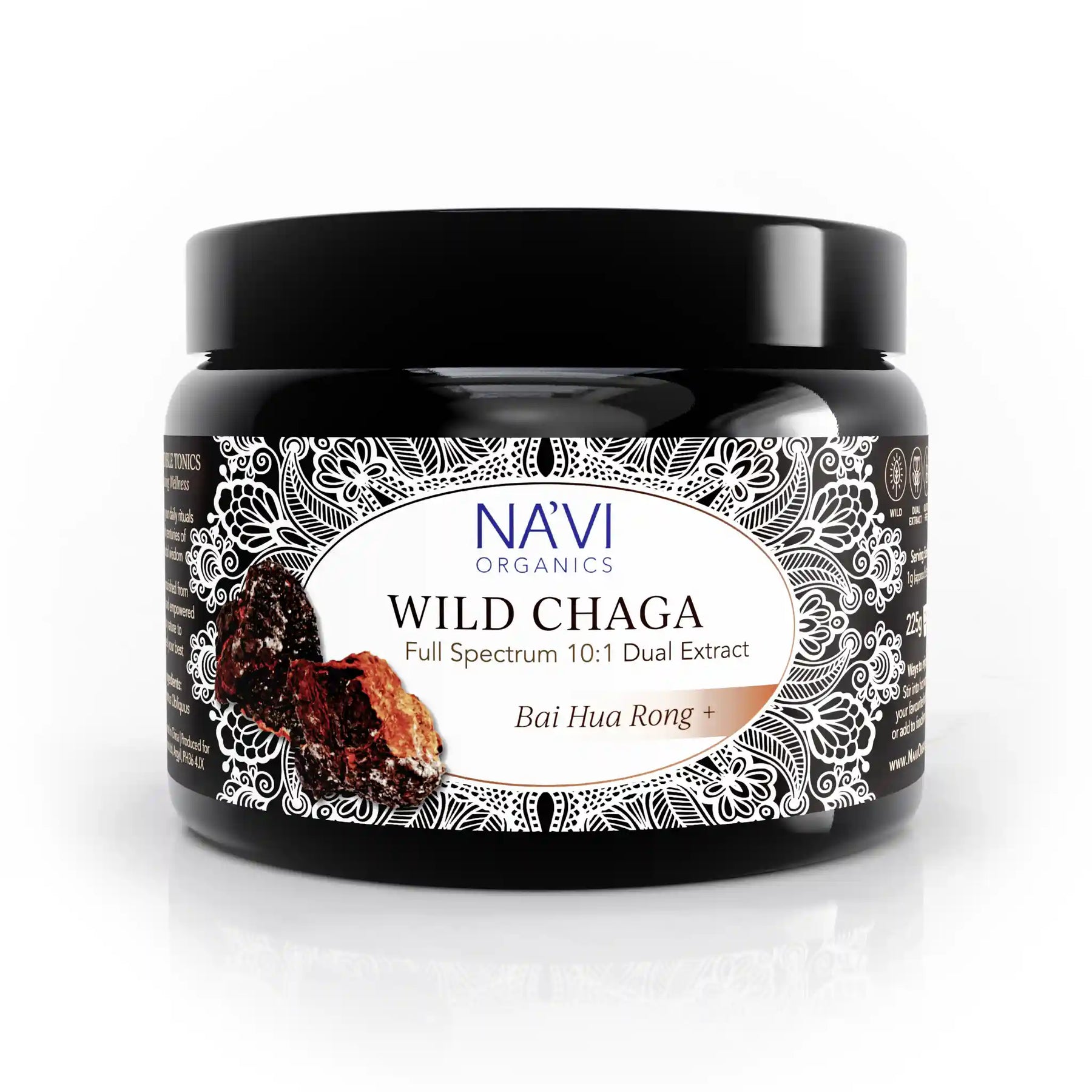 Na'vi Organics wild harvested chaga mushroom dual extract powder