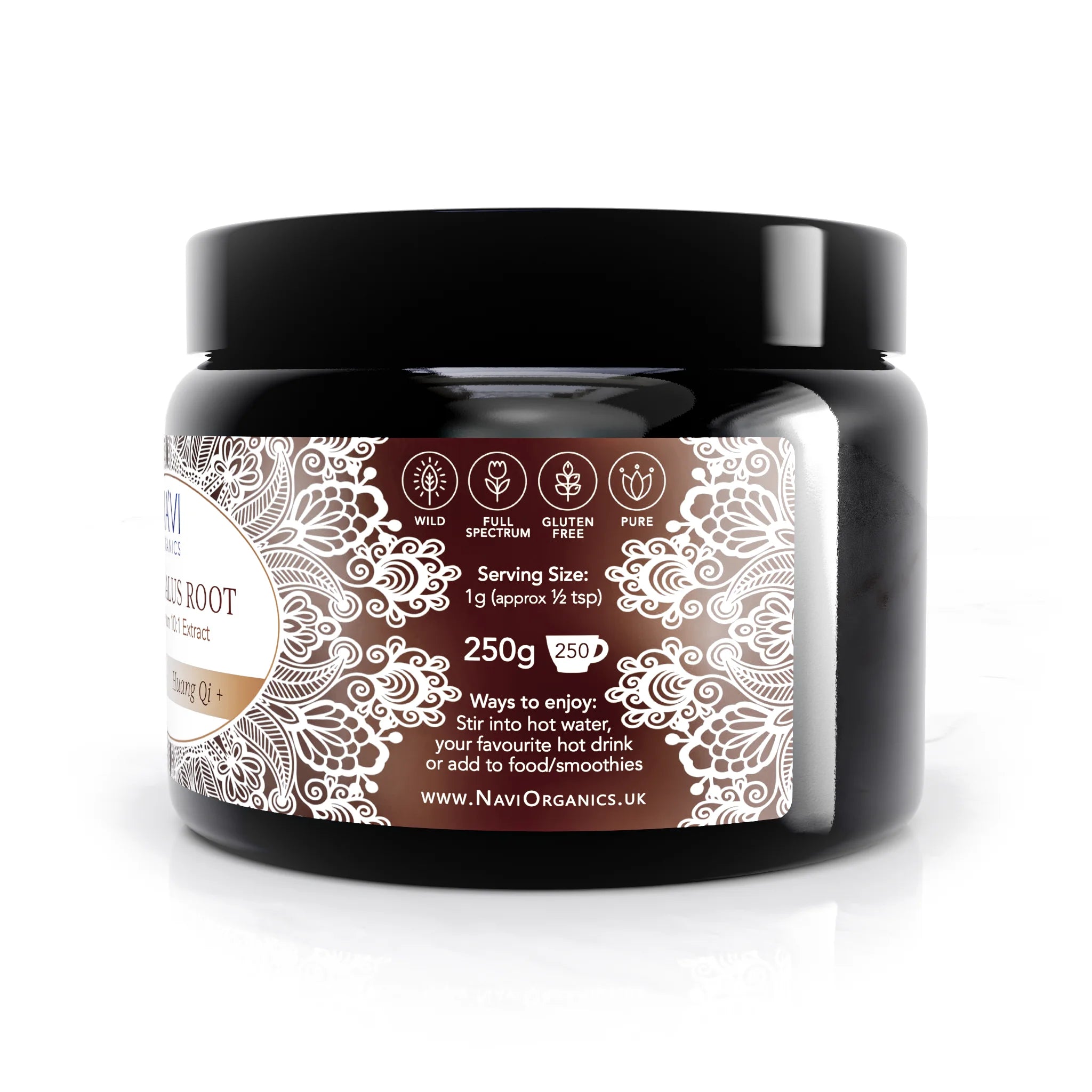 Astragalus root extract powder pack, reverse label (7) - Na'vi Organics