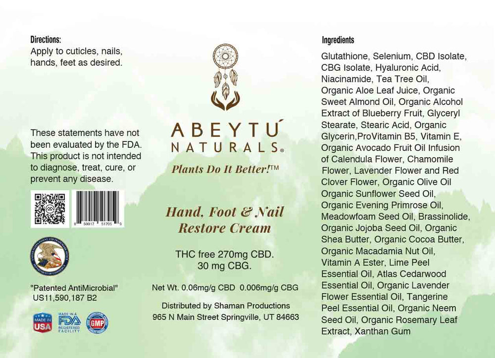 Abeytu' Naturals Hand, Foot, and Nail Restore Cream - 45g - Na'vi Organics