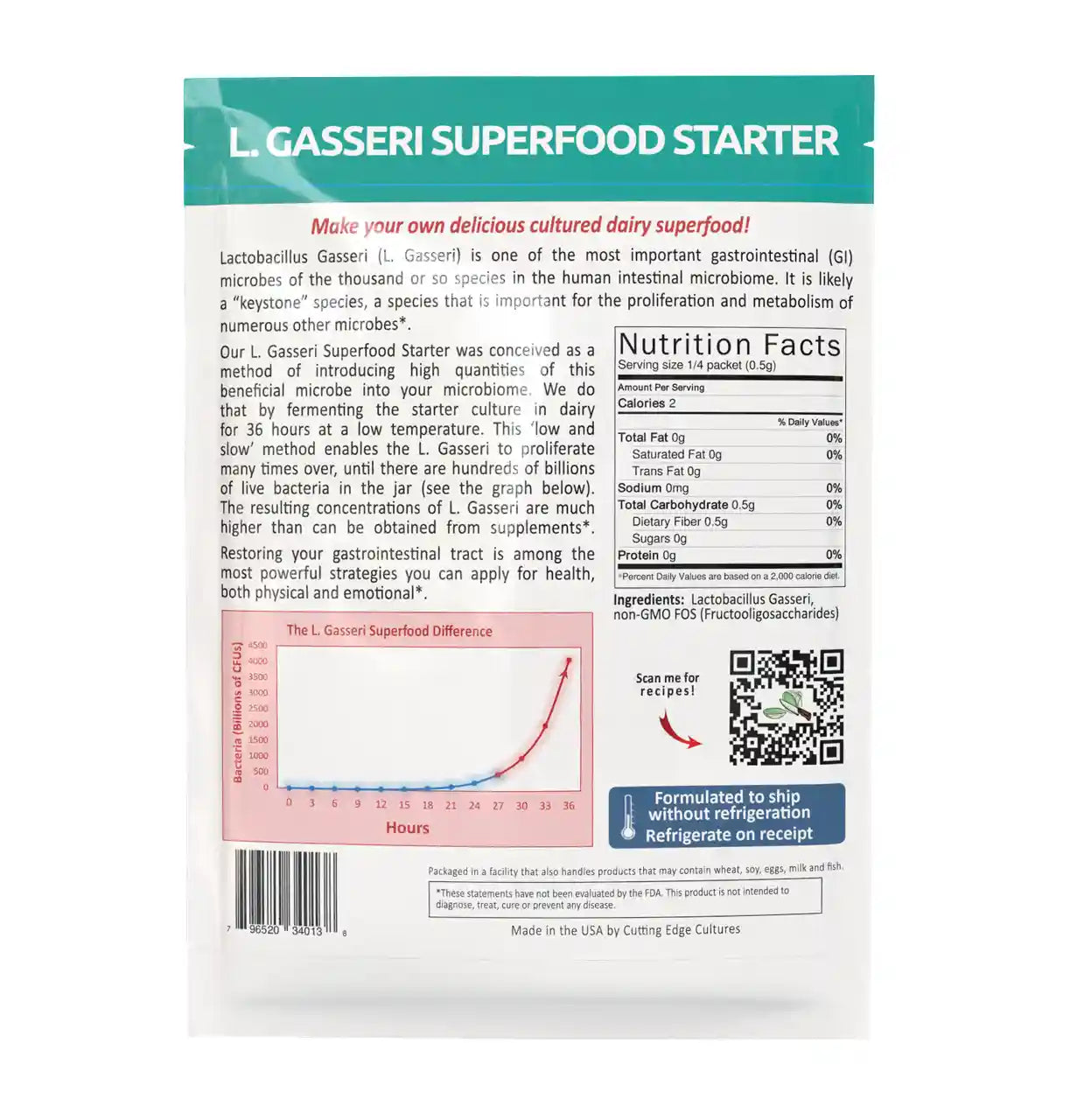 L Gasseri Superfood Starter - Cutting Edge Cultures - Na'vi Organics