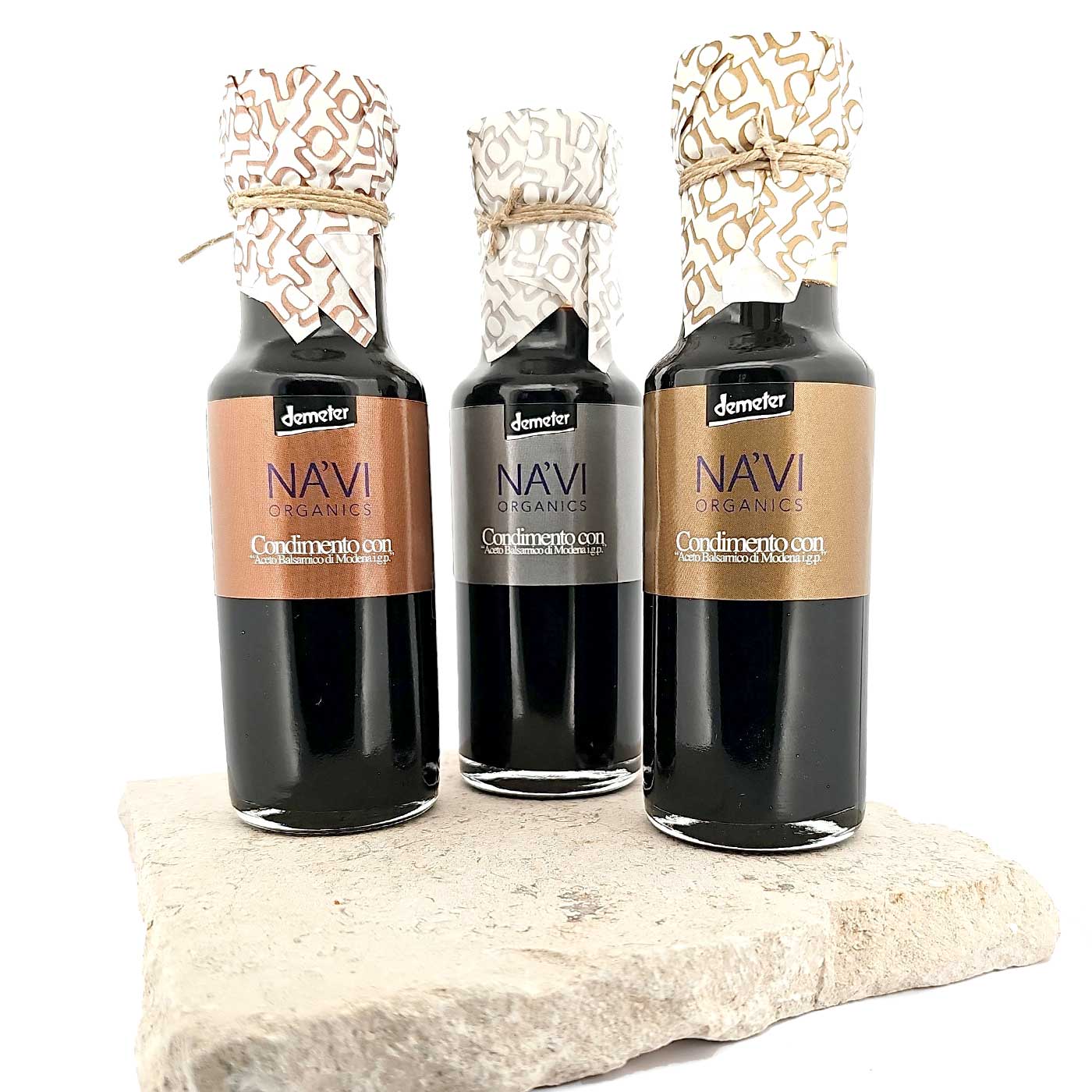 Podium Selection Balsamic Vinegar of Modena Gift Box - Organic and Biodynamic Certified - 3 x 100ml Bottles