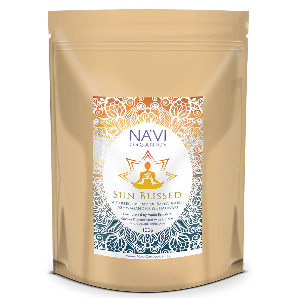 Sun Blissed Elixir | HOMA Organic Grown and Blended | Safed Musli, Ashwagandha, Shatavari - Na'vi Organics