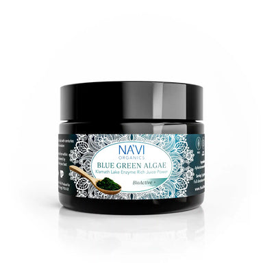Wild blue-green algae juice powder pack, front - Na'vi Organics
