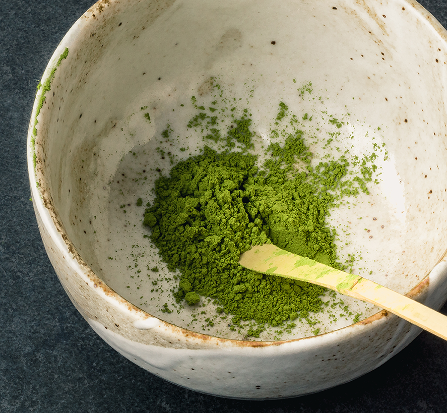 Organic matcha tea and superfood powders