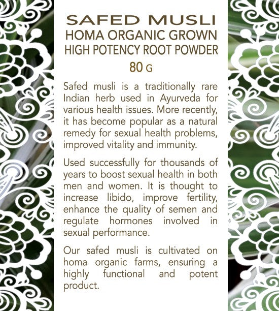 Safed Musli | HOMA Organic Grown & Blended |  White Gold