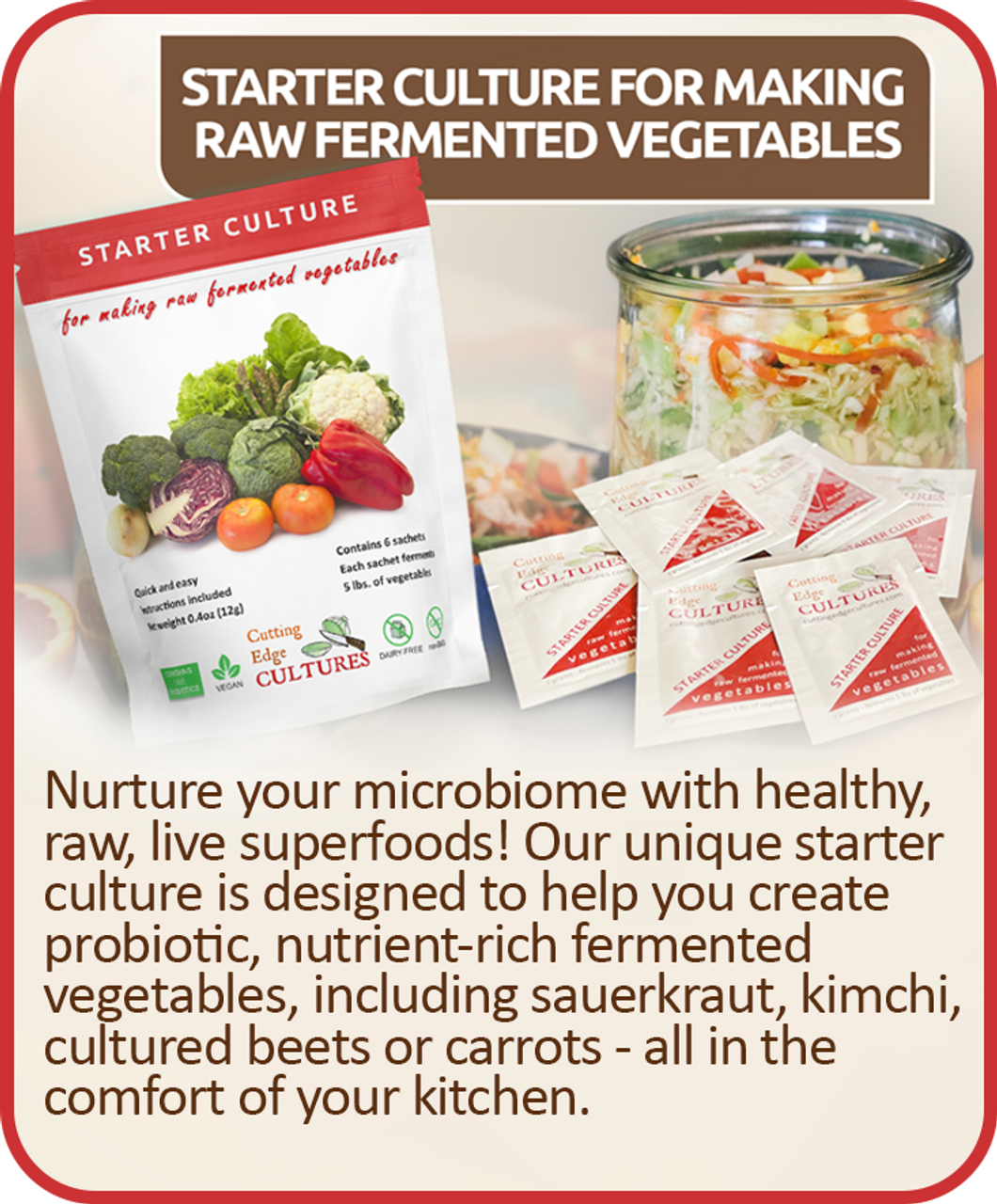 Starter for Fermenting Vegetables - Cutting Edge Cultures - Na'vi Organics