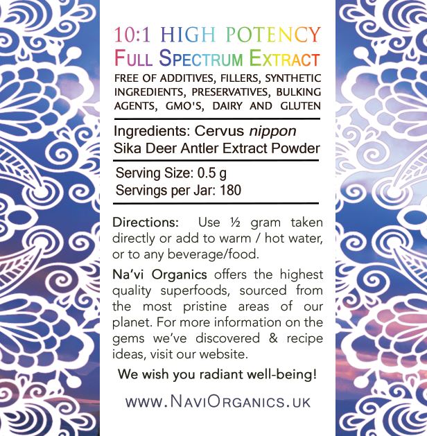 Sika Deer Velvet Antler Tips - Dual Extract Powder - Na'vi Organics