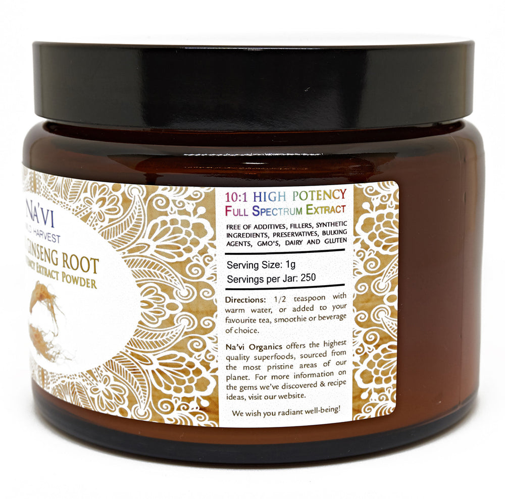 Full Spectrum Panax Ginseng Root Extract Powder - Superior Quality - Na'vi Organics Ltd