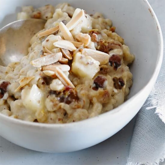 Porridge with raisins for breakfast