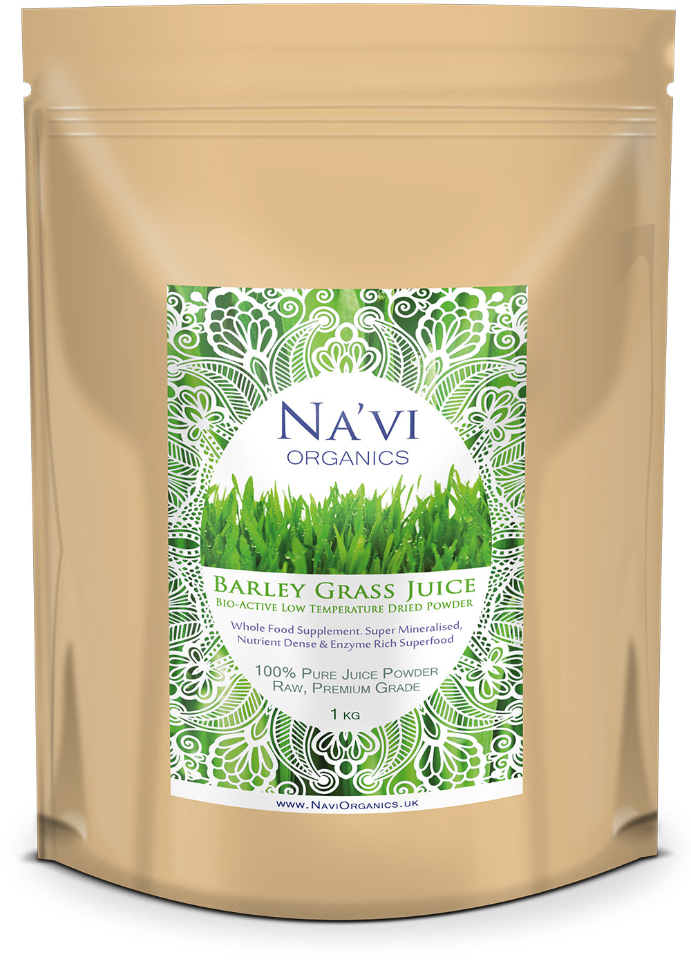 1kg pouch of Organic Barley Grass Powder