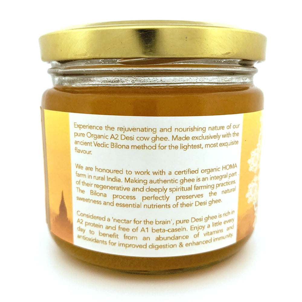 A2 Desi Gir Cow Cultured Ghee - Vedic Bilona HOMA Organic Farmed - 300ml - Na'vi Organics
